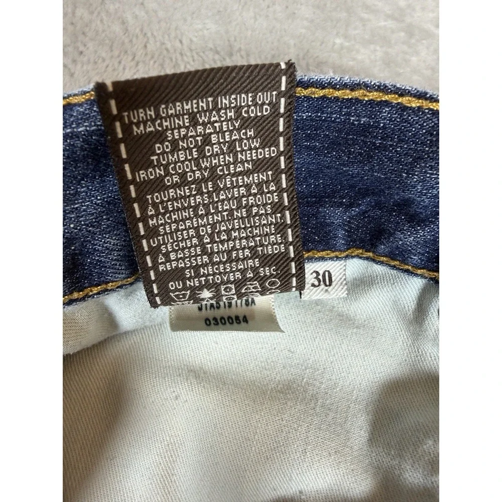 7 For All Mankind Standard Jeans Mens 30x30 Blue Denim Button Fly Straight Leg